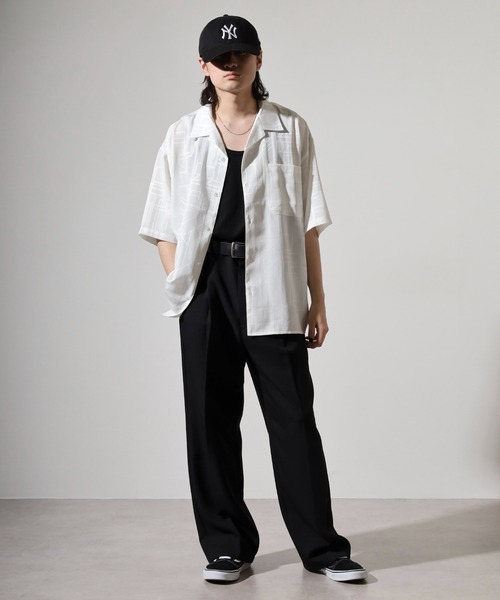 many men many mind(メニーメンメニーマインド)の「MANYMENMANYMINDS ジャガード開襟シャツ(シャツ/ブラウス・メンズ・ベージュ/ホワイト/ブラック・M/L)」の19枚目の写真