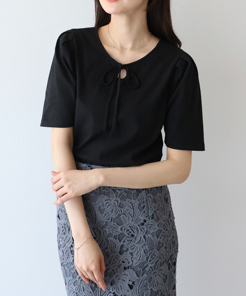 セール】パイピングリボンタックTシャツ（Tシャツ/カットソー