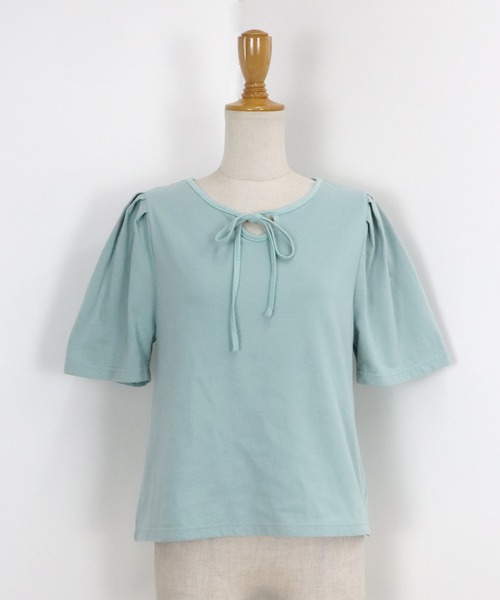 BLUEEAST（ブルーイースト）の「パイピングリボンタックTシャツ（Tシャツ/カットソー・レディース・アイボリー/ネイビー系/ブラック系/ブラック/ミント・MEDIUM）」の11枚目の写真