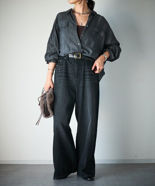 セットアップ可/真夏も快適！】ドレーピーデニムシャツ（シャツ