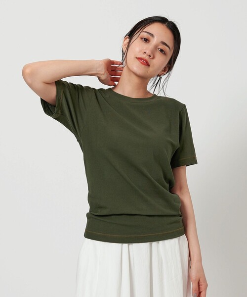 BEAUTY&YOUTH UNITED ARROWS（ビューティーアンドユースユナイテッドアローズ）の「ステッチ コンパクト Tシャツ（Tシャツ/カットソー・レディース・オリーブ/オフホワイト/モカ・FREE）」の18枚目の写真