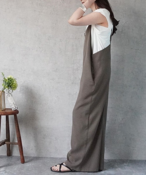 SELECT LEVERY(セレクトリベリー)の「キャミサロペットパンツ 楽ちん オールインワン(サロペット/オーバーオール・レディース・ブラック/モカ/ベージュ・X-LARGE/LARGE/MEDIUM/SMALL)」の14枚目の写真