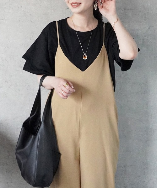 SELECT LEVERY(セレクトリベリー)の「キャミサロペットパンツ 楽ちん オールインワン(サロペット/オーバーオール・レディース・ブラック/モカ/ベージュ・X-LARGE/LARGE/MEDIUM/SMALL)」の11枚目の写真