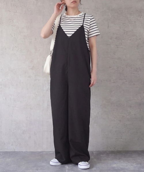 SELECT LEVERY(セレクトリベリー)の「キャミサロペットパンツ 楽ちん オールインワン(サロペット/オーバーオール・レディース・ブラック/モカ/ベージュ・X-LARGE/LARGE/MEDIUM/SMALL)」の10枚目の写真