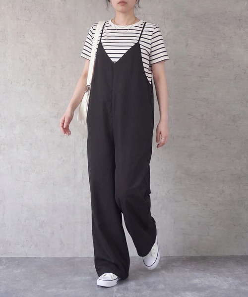 SELECT LEVERY(セレクトリベリー)の「キャミサロペットパンツ 楽ちん オールインワン(サロペット/オーバーオール・レディース・ブラック/モカ/ベージュ・X-LARGE/LARGE/MEDIUM/SMALL)」の9枚目の写真