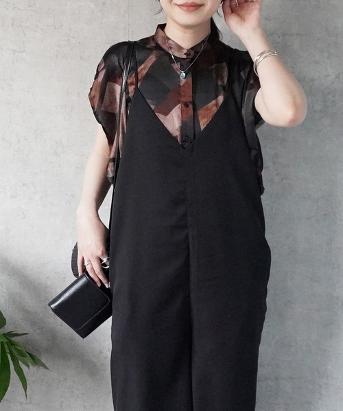 SELECT LEVERY(セレクトリベリー)の「キャミサロペットパンツ 楽ちん オールインワン(サロペット/オーバーオール・レディース・ブラック/モカ/ベージュ・X-LARGE/LARGE/MEDIUM/SMALL)」の8枚目の写真