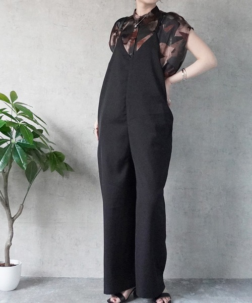 SELECT LEVERY(セレクトリベリー)の「キャミサロペットパンツ 楽ちん オールインワン(サロペット/オーバーオール・レディース・ブラック/モカ/ベージュ・X-LARGE/LARGE/MEDIUM/SMALL)」の7枚目の写真