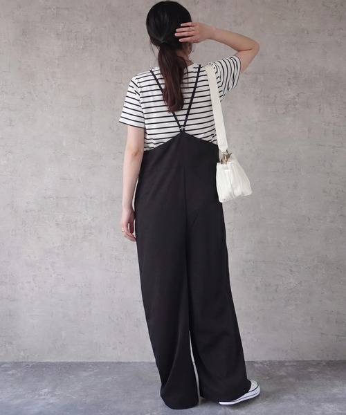 SELECT LEVERY(セレクトリベリー)の「キャミサロペットパンツ 楽ちん オールインワン(サロペット/オーバーオール・レディース・ブラック/モカ/ベージュ・X-LARGE/LARGE/MEDIUM/SMALL)」の5枚目の写真