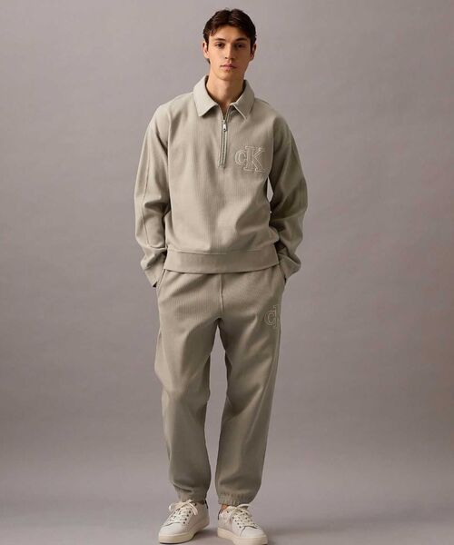 Calvin Klein（カルバン・クライン）の「ダブルニット ジョガーパンツ（スウェットパンツ・メンズ・ベージュ/ブラック・M/S/XS）」の9枚目の写真