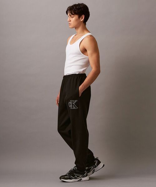 Calvin Klein（カルバン・クライン）の「ダブルニット ジョガーパンツ（スウェットパンツ・メンズ・ベージュ/ブラック・M/S/XS）」の7枚目の写真