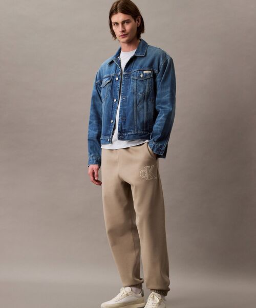 Calvin Klein（カルバン・クライン）の「ダブルニット ジョガーパンツ（スウェットパンツ・メンズ・ベージュ/ブラック・M/S/XS）」の14枚目の写真