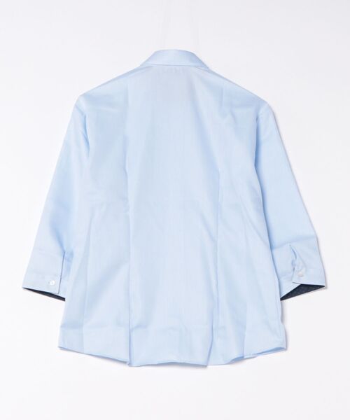 TOKYO SHIRTS（トウキョウシャツ）の「【超形態安定】 形態安定ノーアイロン レギュラー 7分袖ビジネスワイシャツ（ビジネスシャツ・レディース・サックスブルー・S/M/L/LL/XL）」の6枚目の写真