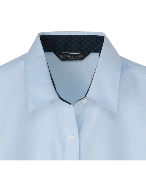 TOKYO SHIRTS（トウキョウシャツ）の「【超形態安定】 形態安定ノーアイロン レギュラー 7分袖ビジネスワイシャツ（ビジネスシャツ・レディース・サックスブルー・S/M/L/LL/XL）」の3枚目の写真