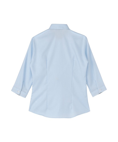 TOKYO SHIRTS（トウキョウシャツ）の「【超形態安定】 形態安定ノーアイロン レギュラー 7分袖ビジネスワイシャツ（ビジネスシャツ・レディース・サックスブルー・S/M/L/LL/XL）」の2枚目の写真