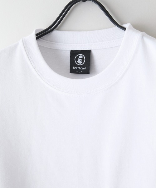 brknhome(ブロークンホーム)の「【brknhome/ブロークンホーム】クルーネックポケット付Tシャツ オーバーサイズ(Tシャツ/カットソー・メンズ・ホワイト/ブラック・MEDIUM/LARGE)」の4枚目の写真