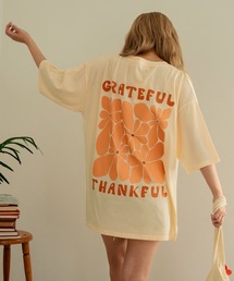 ヴィンテージ風フラワープリントビッグTシャツ