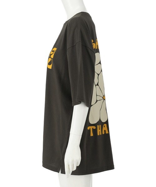 anap mimpi（アナップミンピ）の「ヴィンテージ風フラワープリントビッグTシャツ（Tシャツ/カットソー・レディース・キナリ/ダークグレー・FREE）」の19枚目の写真