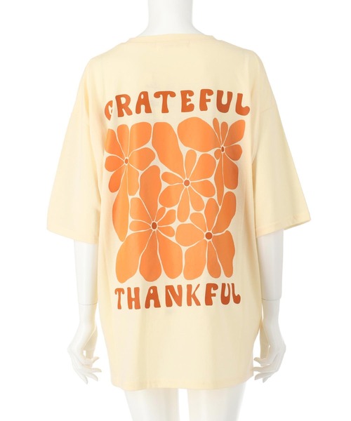 anap mimpi（アナップミンピ）の「ヴィンテージ風フラワープリントビッグTシャツ（Tシャツ/カットソー・レディース・キナリ/ダークグレー・FREE）」の20枚目の写真