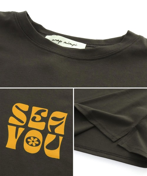 anap mimpi（アナップミンピ）の「ヴィンテージ風フラワープリントビッグTシャツ（Tシャツ/カットソー・レディース・キナリ/ダークグレー・FREE）」の4枚目の写真