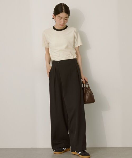 AMERICAN HOLIC（アメリカンホリック）の「パイルリンガーTシャツ（Tシャツ/カットソー・レディース・アイボリー/チャコールグレー/マスタード・M/L）」の16枚目の写真