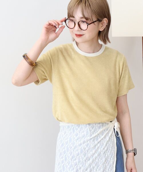 AMERICAN HOLIC（アメリカンホリック）の「パイルリンガーTシャツ（Tシャツ/カットソー・レディース・アイボリー/チャコールグレー/マスタード・M/L）」の19枚目の写真