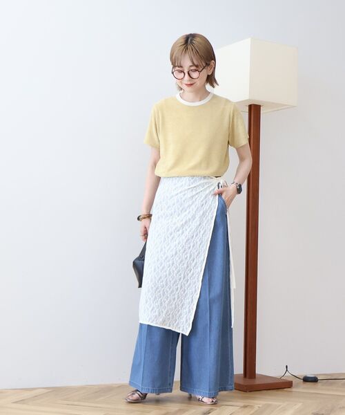 AMERICAN HOLIC（アメリカンホリック）の「パイルリンガーTシャツ（Tシャツ/カットソー・レディース・アイボリー/チャコールグレー/マスタード・M/L）」の22枚目の写真