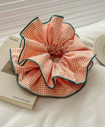 UP START（アップスタート）の「【MASHIRO】ギンガムチェックカラーフリルシュシュ（MA/EK347)（シュシュ）」