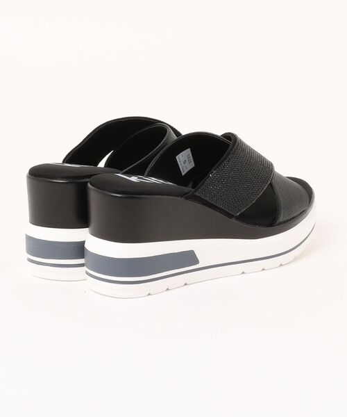 kitson（キットソン）の「kitson キラキラ クロスベルト 厚底サンダル/hsky（サンダル・レディース・ブラック/ベージュ/シルバー・MEDIUM/LARGE/X-LARGE/SMALL）」の4枚目の写真