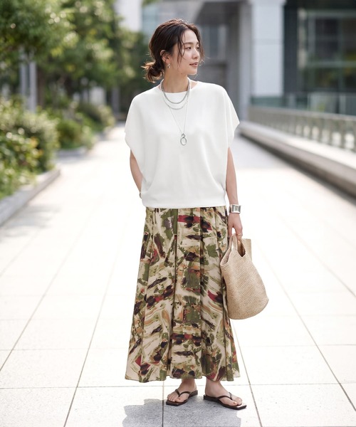 STYLE DELI(スタイルデリ)の「ラウンドシェイプサマーニットトップスB(ニット/セーター・レディース・ブルーグレー/ホワイト/ライトベージュ・FREE)」の11枚目の写真