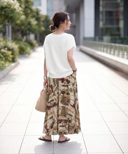 STYLE DELI(スタイルデリ)の「ラウンドシェイプサマーニットトップスB(ニット/セーター・レディース・ブルーグレー/ホワイト/ライトベージュ・FREE)」の12枚目の写真