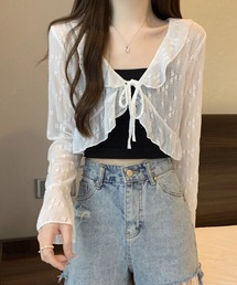 Blanc de Blue（ブランドブルー）の「小花柄シアーカーディガン（カーディガン/ボレロ）」