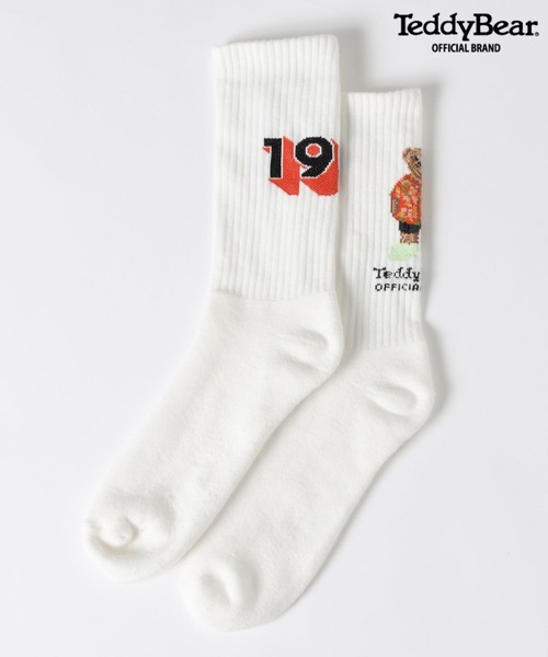 BAYFLOW（ベイフロー）の「【TeddyBear/テディベア】バックプリントソックス（ソックス/靴下・メンズ・ホワイト/ブラック・FREE）」の2枚目の写真