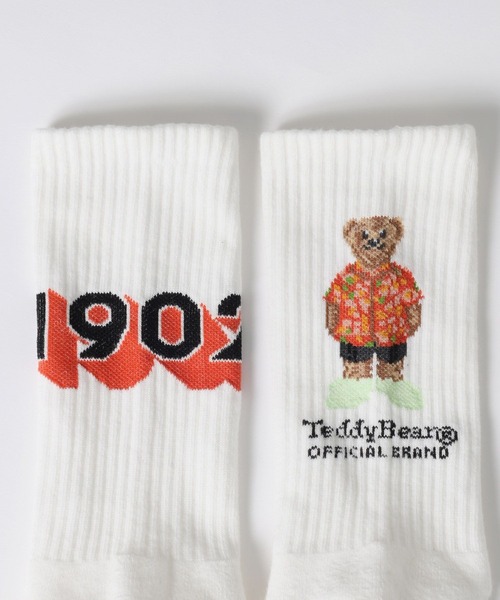 BAYFLOW（ベイフロー）の「【TeddyBear/テディベア】バックプリントソックス（ソックス/靴下・メンズ・ホワイト/ブラック・FREE）」の6枚目の写真