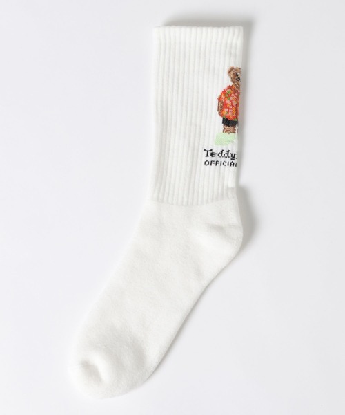 BAYFLOW（ベイフロー）の「【TeddyBear/テディベア】バックプリントソックス（ソックス/靴下・メンズ・ホワイト/ブラック・FREE）」の12枚目の写真