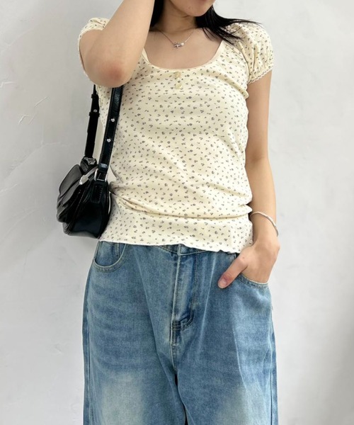 mebole(メボレ)の「pure floral T-shirt(Tシャツ/カットソー・レディース・アイボリー・FREE)」の9枚目の写真
