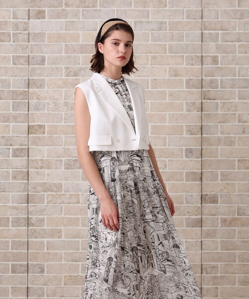 ANAYI（アナイ）の「【セットアップ対応商品】リネンライクビエラショートジレ（その他アウター・レディース・ホワイト/ブラウン・36/38）」の8枚目の写真