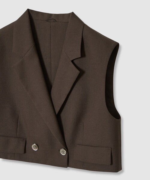 ANAYI（アナイ）の「【セットアップ対応商品】リネンライクビエラショートジレ（その他アウター・レディース・ホワイト/ブラウン・36/38）」の17枚目の写真