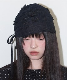FANCY CLUB(t@V[Nu)A'GEM/9 × .kom w FANCY CLUB/t@V[NuxLACE RIBBON SHIRRING BEANIE /[X{ V[Or[j[(jbgLbv/r[j[)