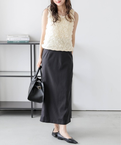 AMELY(エミリー)の「フラワージャガードノースリーブトップス(Tシャツ/カットソー・レディース・ホワイト/アイボリー/ピンク・フリー)」の13枚目の写真