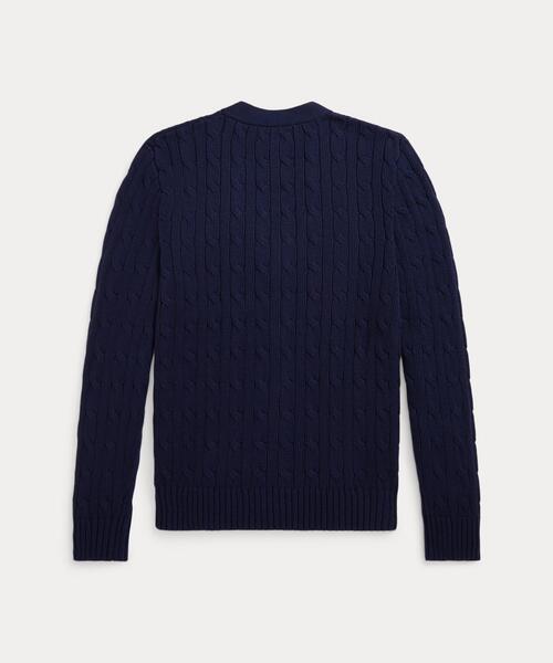 POLO RALPH LAUREN CHILDRENSWEAR(ポロ ラルフ ローレン チルドレンズウェア)の「ケーブルニット コットン Vネック カーディガン(カーディガン/ボレロ・キッズ・ネイビー系1・XL/L/M/S)」の4枚目の写真