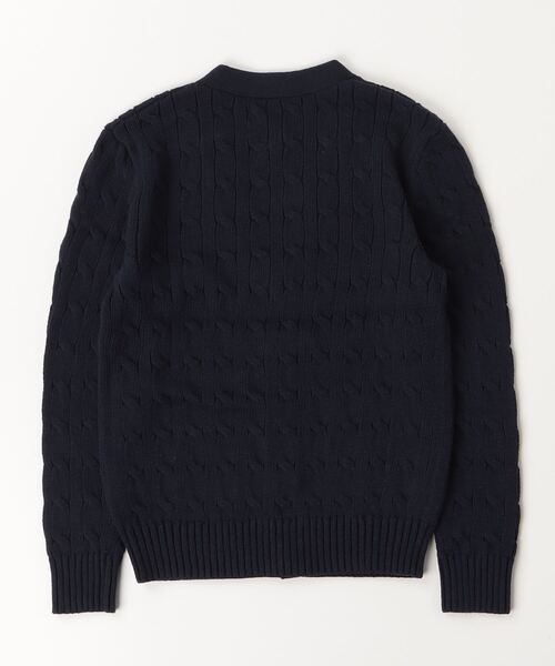 POLO RALPH LAUREN CHILDRENSWEAR(ポロ ラルフ ローレン チルドレンズウェア)の「ケーブルニット コットン Vネック カーディガン(カーディガン/ボレロ・キッズ・ネイビー系1・XL/L/M/S)」の2枚目の写真