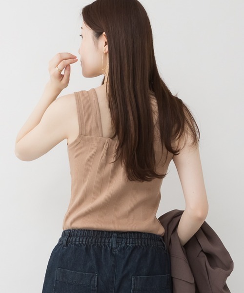 RCD(アールシーディー)の「ランダムリブブラ紐隠しタンクトップ(タンクトップ・レディース・モカ/ホワイト/ブラック・M/L/LL)」の10枚目の写真