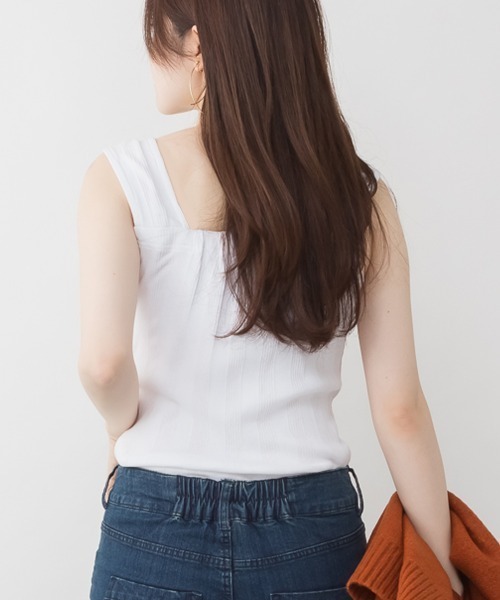 RCD(アールシーディー)の「ランダムリブブラ紐隠しタンクトップ(タンクトップ・レディース・モカ/ホワイト/ブラック・M/L/LL)」の14枚目の写真