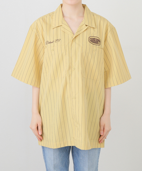 ★ドイツ発*carhartt WIP*新作*Hendry 半袖シャツ/CONIFER★ CARHARTT WIP S/S HENDRY SHIRT S/M SEATON STRIPE CONIFER-WAX