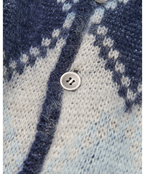SOPHNET.(ソフネット)の「MOHAIR ARGYLE CARDIGAN(カーディガン/ボレロ・メンズ・カーキ/ブルー・3/1/2/4)」の4枚目の写真