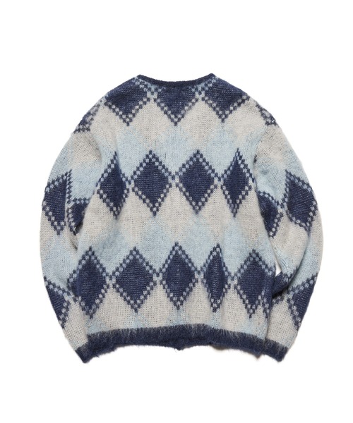 SOPHNET.(ソフネット)の「MOHAIR ARGYLE CARDIGAN(カーディガン/ボレロ・メンズ・カーキ/ブルー・3/1/2/4)」の3枚目の写真