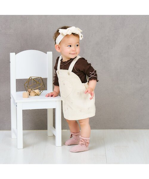 apres les cours（アプレレクール）の「リボンベビーソックス（ベビーシューズ/ベビーソックス・キッズ・アイボリー/ブラウン/ピンク・9/12）」の13枚目の写真