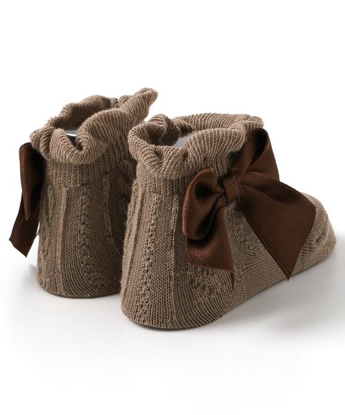 apres les cours（アプレレクール）の「リボンベビーソックス（ベビーシューズ/ベビーソックス・キッズ・アイボリー/ブラウン/ピンク・9/12）」の11枚目の写真