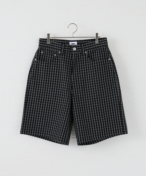 OBEY（オベイ）の「【OBEY / オベイ】 PLAID BAGGY DENIM 172100095-25U（その他パンツ・レディース・ベージュ/ブラック・28）」の2枚目の写真