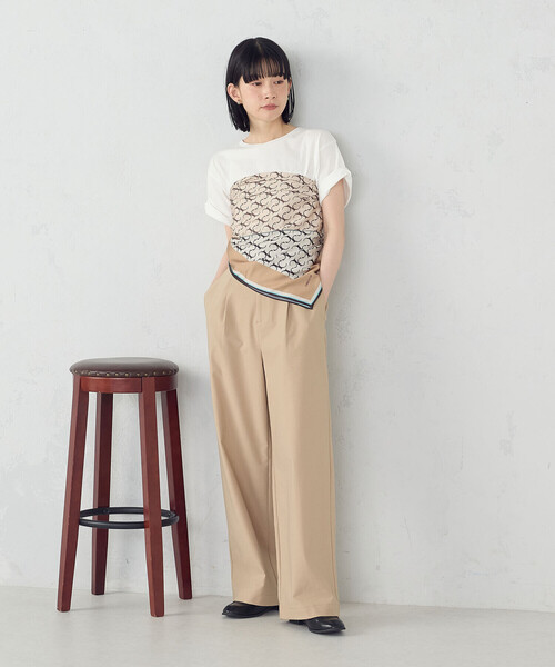 COMME CA ISM（コムサイズム）の「モノグラムスカーフ（ストール/ショール・レディース・ブラック/ブラウン・FREE）」の8枚目の写真